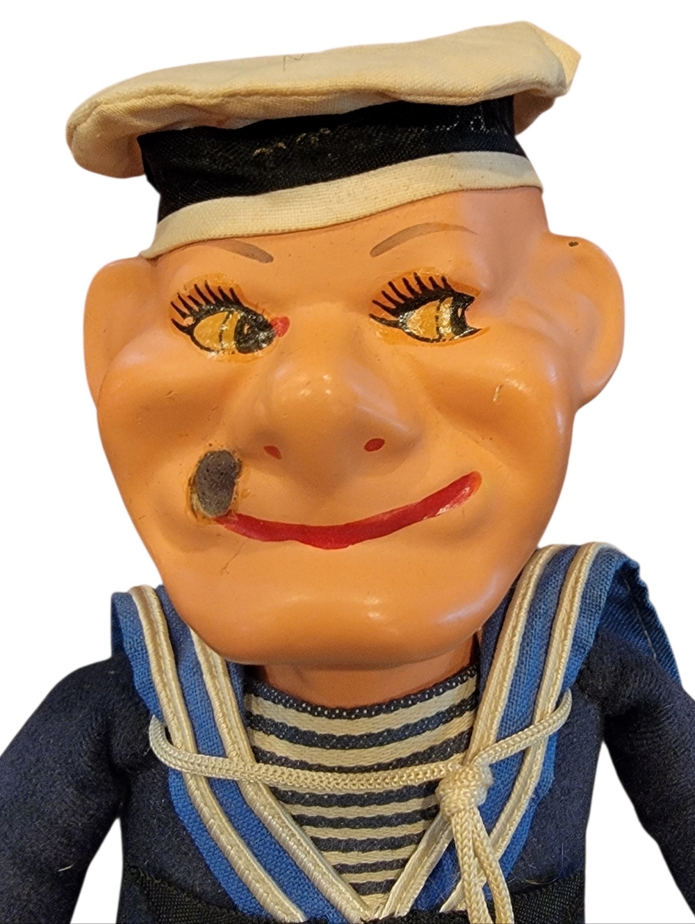 Vintage Sailor Doll Nautical Figure 12” Cloth Body Hard Head - Picture 2 of 5